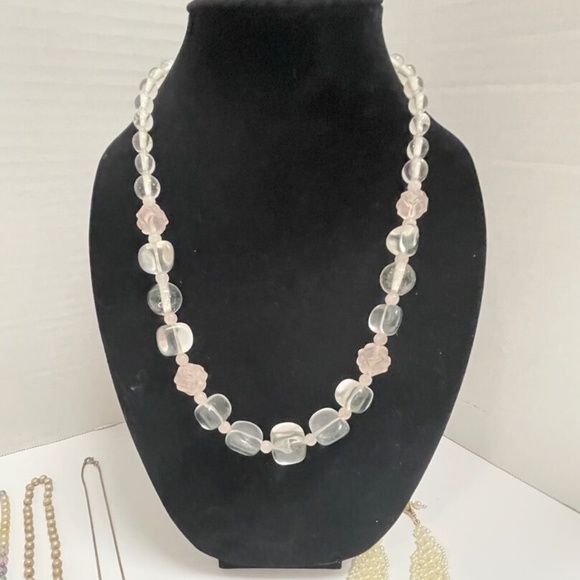 10 Pc Necklaces Crystal Bead Cameo Vintage Jewelry Lot - Picture 2 of 14